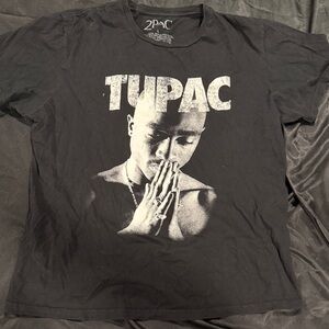 2Pac Black Graphic Tee for Men